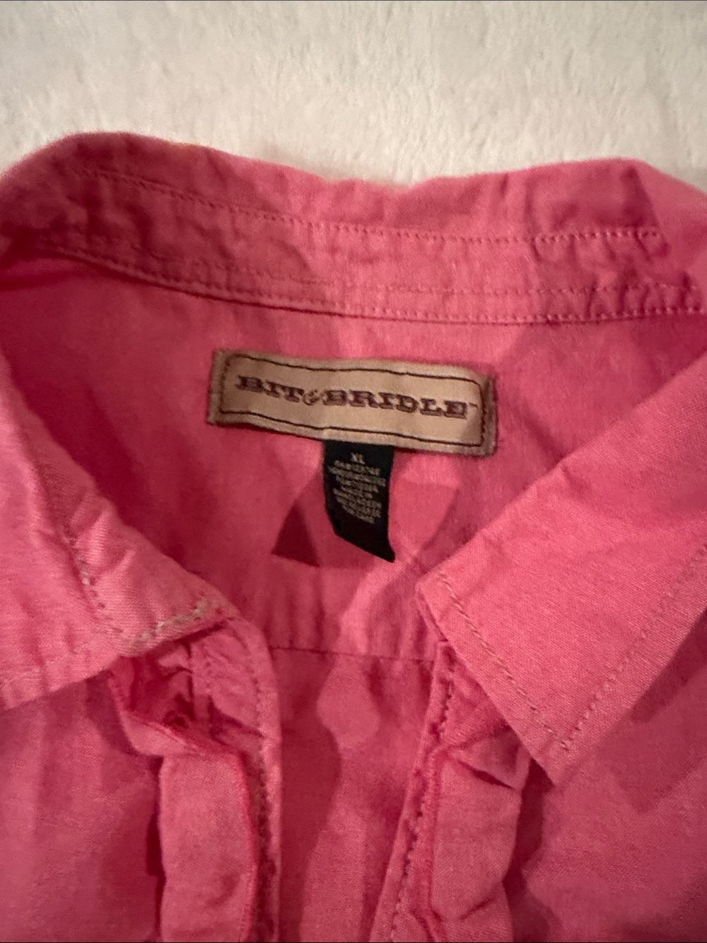 Bit & Bridle Pink Ruffled Collar Blouse
